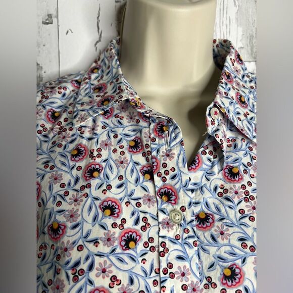 Talbots Petites Blouse Colorful Floral Print Long Sleeve Button Up Top Size S SP - Picture 5 of 11